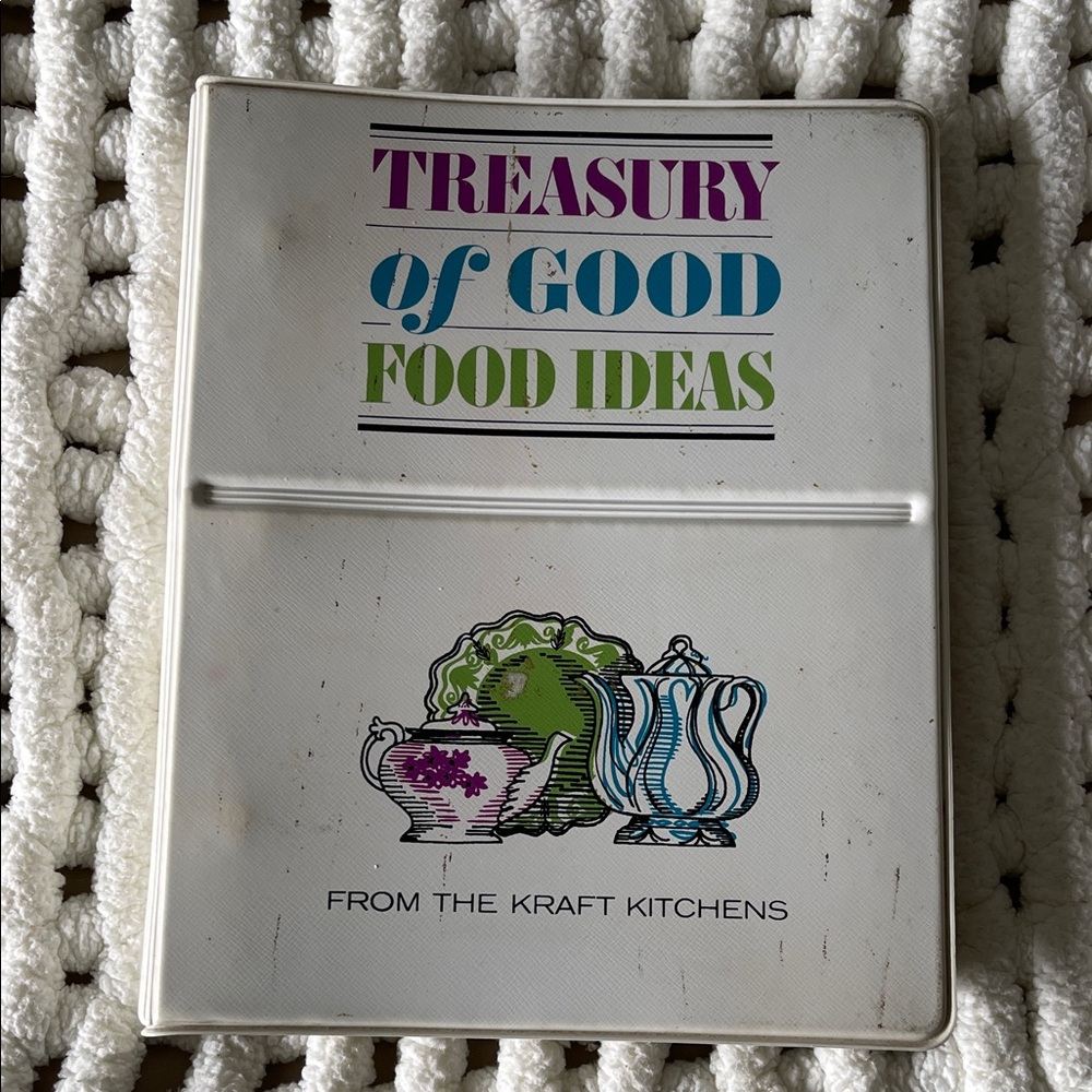 Vintage 1963,Treasury of Good Food Ideas,3 ring binder. Kraft Kitchens. USA